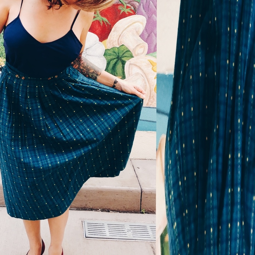 A-line midi high waist skirt